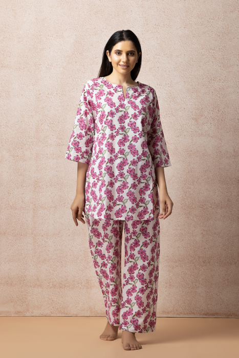 Pink Think Cotton Night Suit