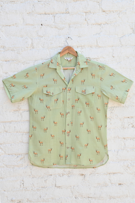 Reedbuck Green African Safari Cotton Shirt - H/S