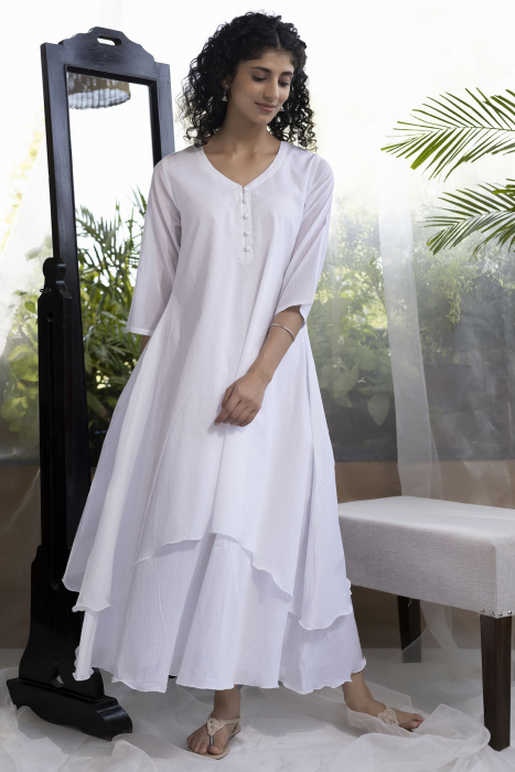 Pristine White Cotton Dress
