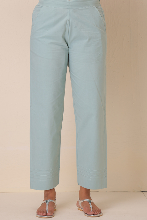 Mint Leaves Cotton Straight Pant