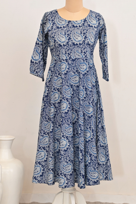 Paisley Blue Cotton Dress