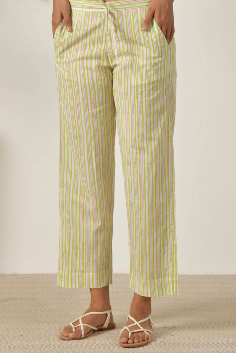 Tickled Pink Cotton Straight Pant