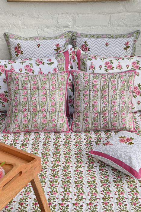 Wild Pink Roses 16*16 Cushion Cover