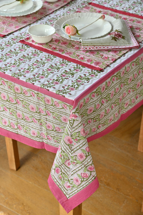 Wild Pink Roses Table Cover