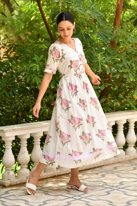 Bulgarian Rose Cotton Dress