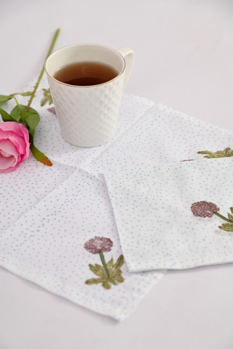 Purple Hydrangea Tea Napkin Set Of 6