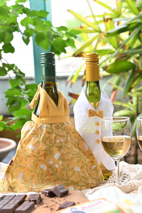 Yellow Wine Bottle Cover 