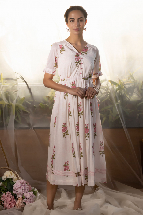Pristine flower Cotton Dress