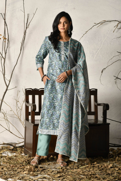 Forget Me Not Assam Silk Straight Pant