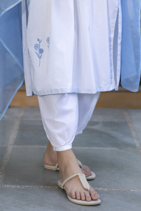 Plain White Cotton Afghani Pant