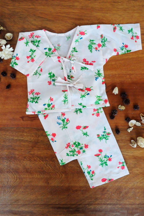 Floral White Baby Set