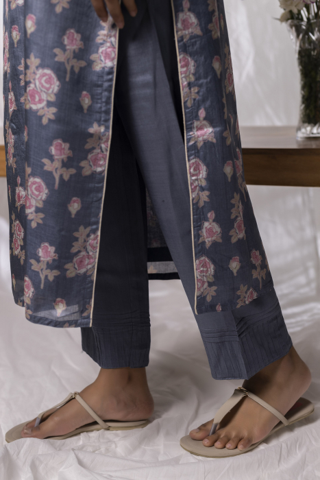 Mad About Roses Assam Silk Straight Pant