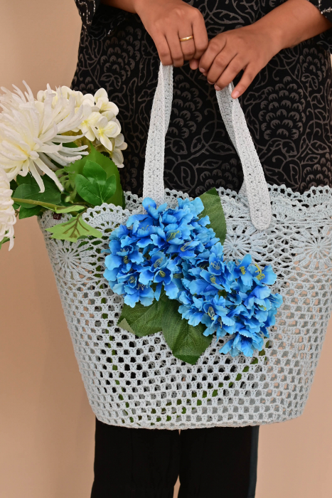 Blue Flower lace basket