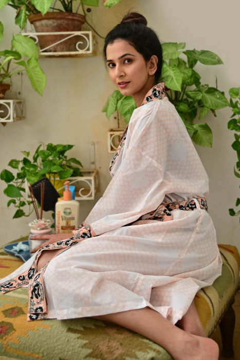 Mughal jaal Cotton Kimono Short