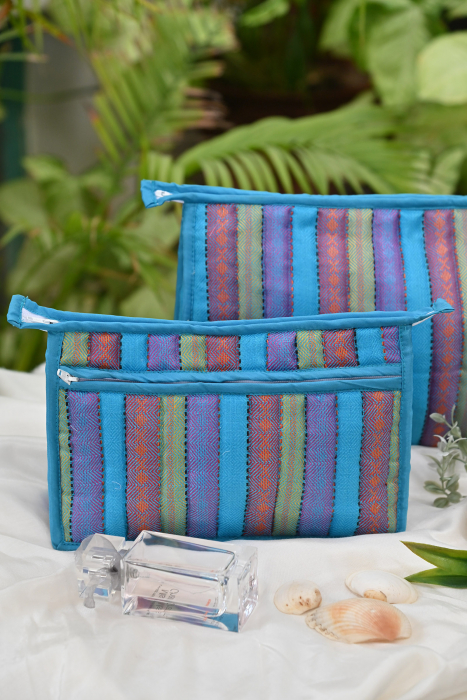 Turquoise Fusion Cosmetic Pouch Mini