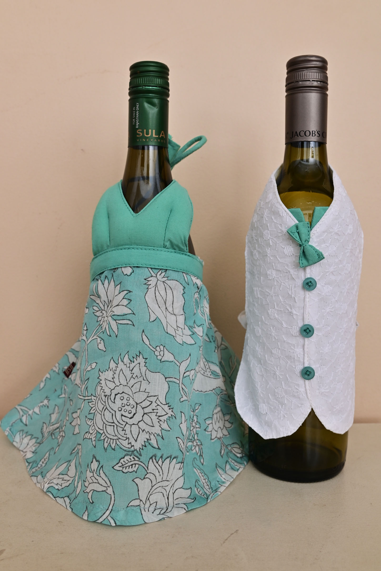Wine Bottle Mint Green Cover 